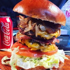 Street Food Double Stacked Cheese Burger