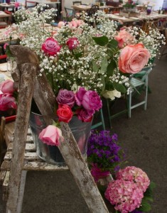 wedding flower display ladder